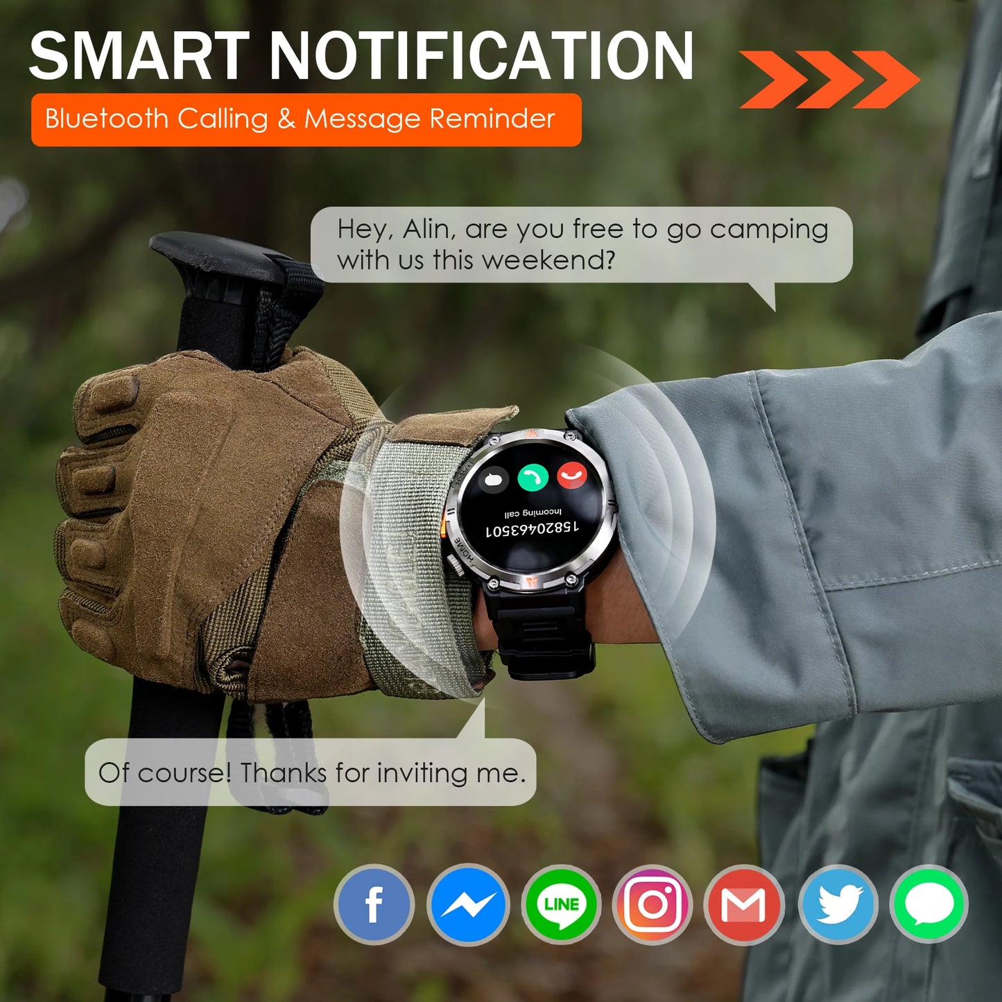 EIGIIS KE3 Bluetooth Calling Smartwatch For Men With Health Monitor