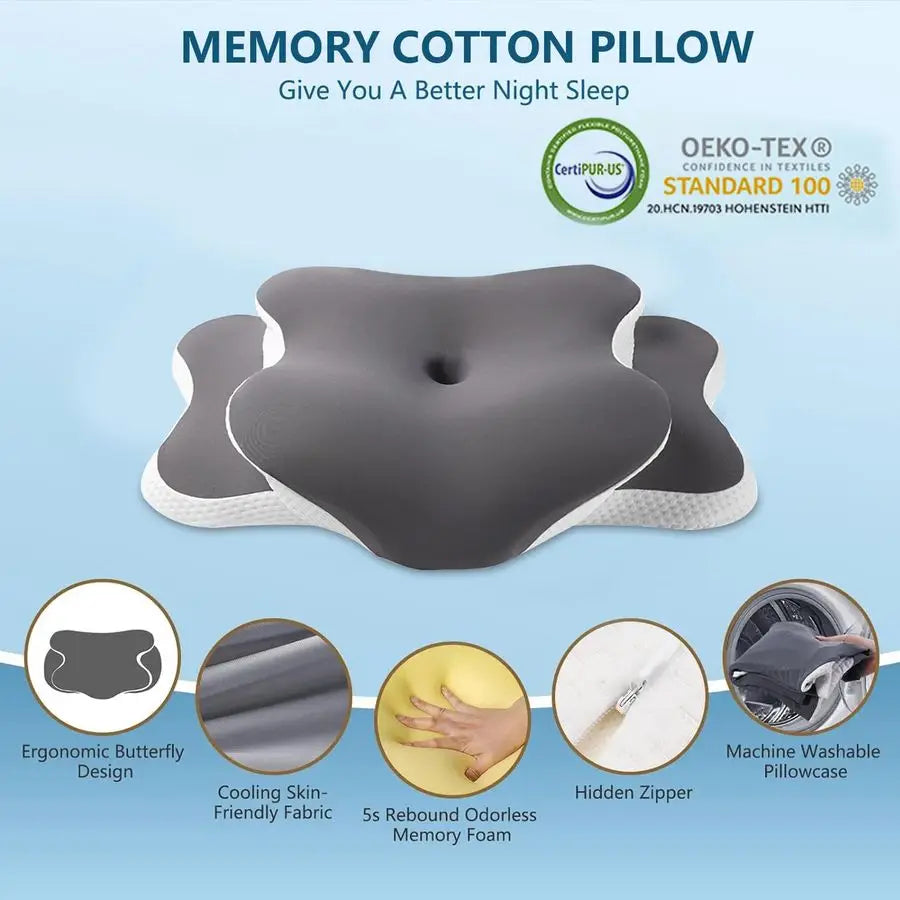Cervical Memory Foam Pillow For Sleep Apnea And Neck Pain Relief