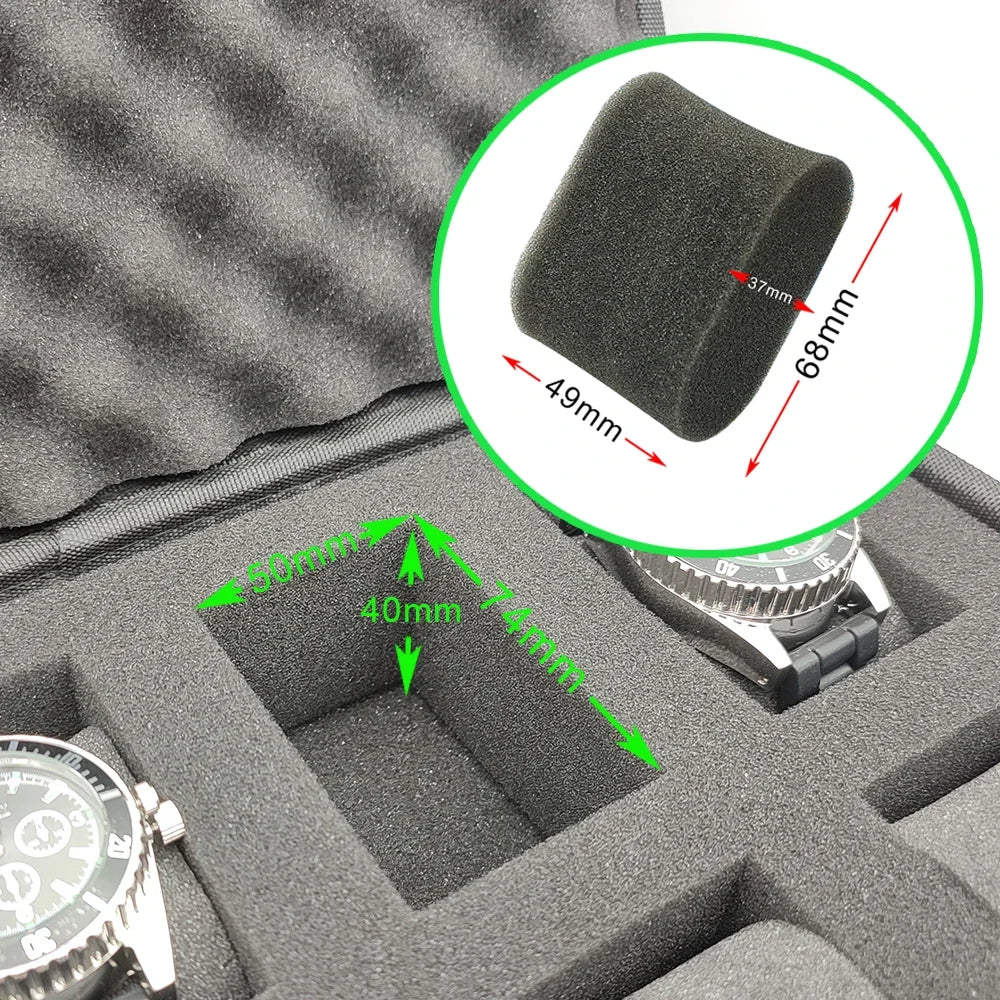 Portable Watch Box EVA Storage Case Organizer With Shockproof Canvas