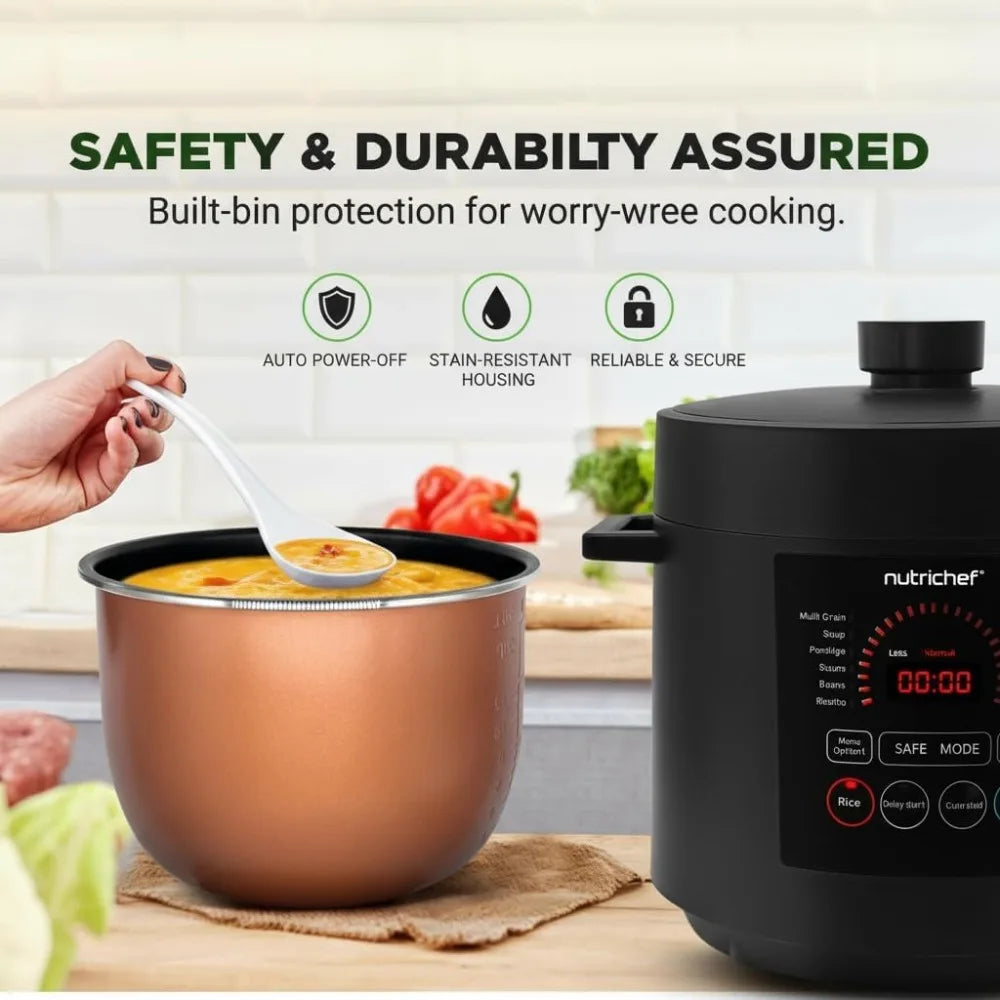 Electric Pressure Cooker With 9 Functions And Digital Timer