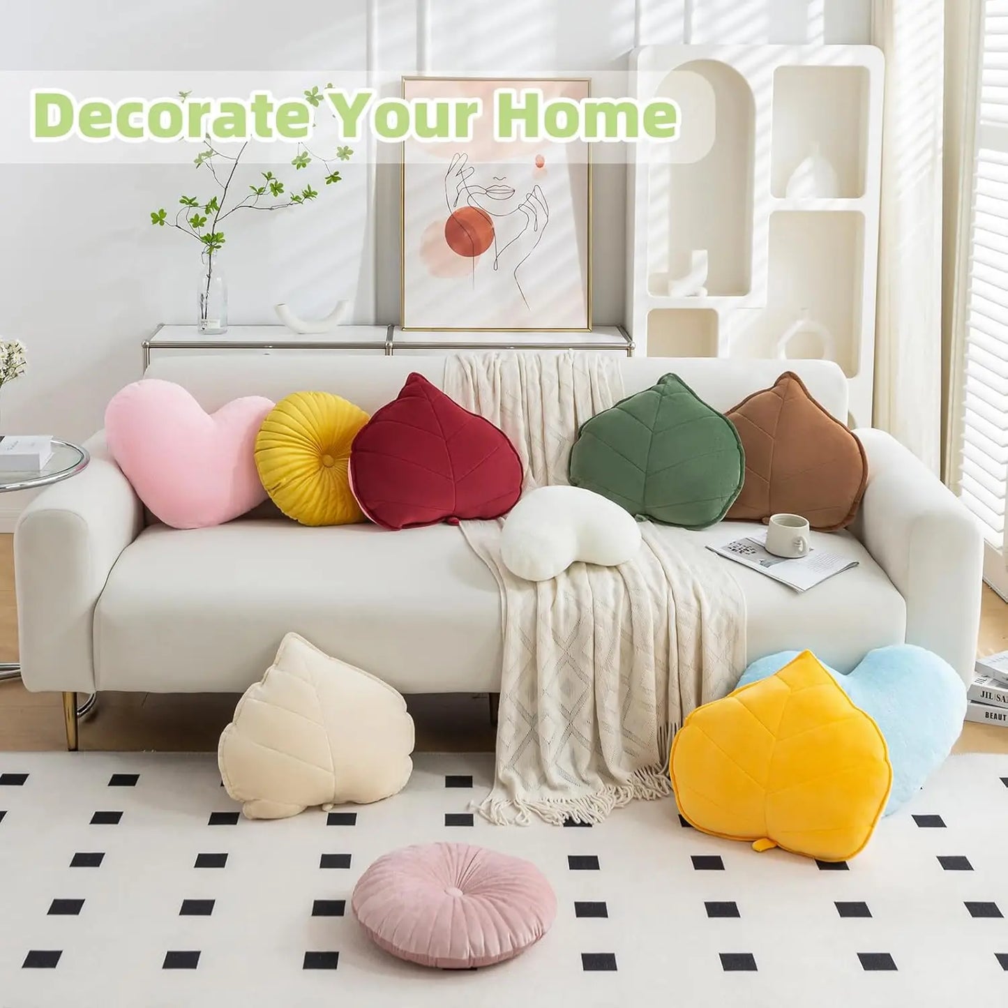 Leaf Throw Pillow Cushion For Sofa Bed And Car Decor