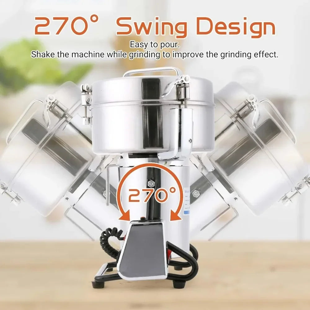 Electric Grain Mill Grinder 3000G 4000W Stainless Steel 304 Superfine