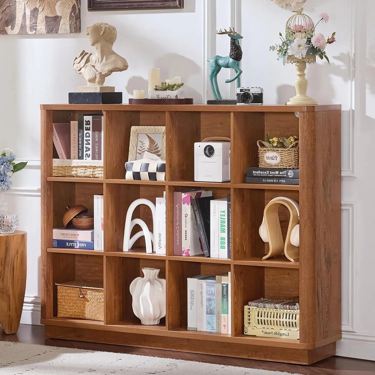 Guangbai 3 Tier Cubby Bookcase Storage Organizer For Living Room
