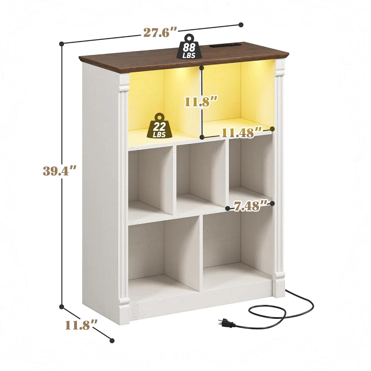 Guangbai 7 Cube Storage Organizer With LED Light And Charging