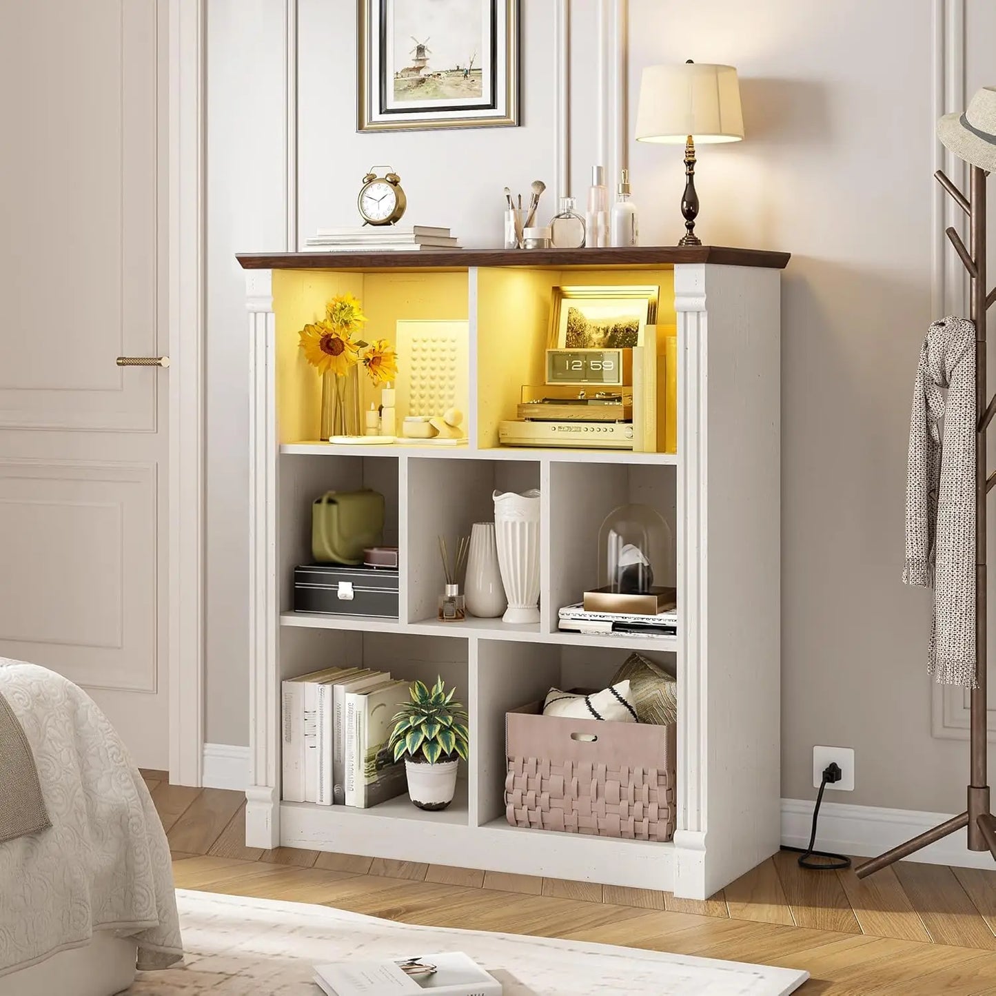 Guangbai 7 Cube Storage Organizer With LED Light And Charging