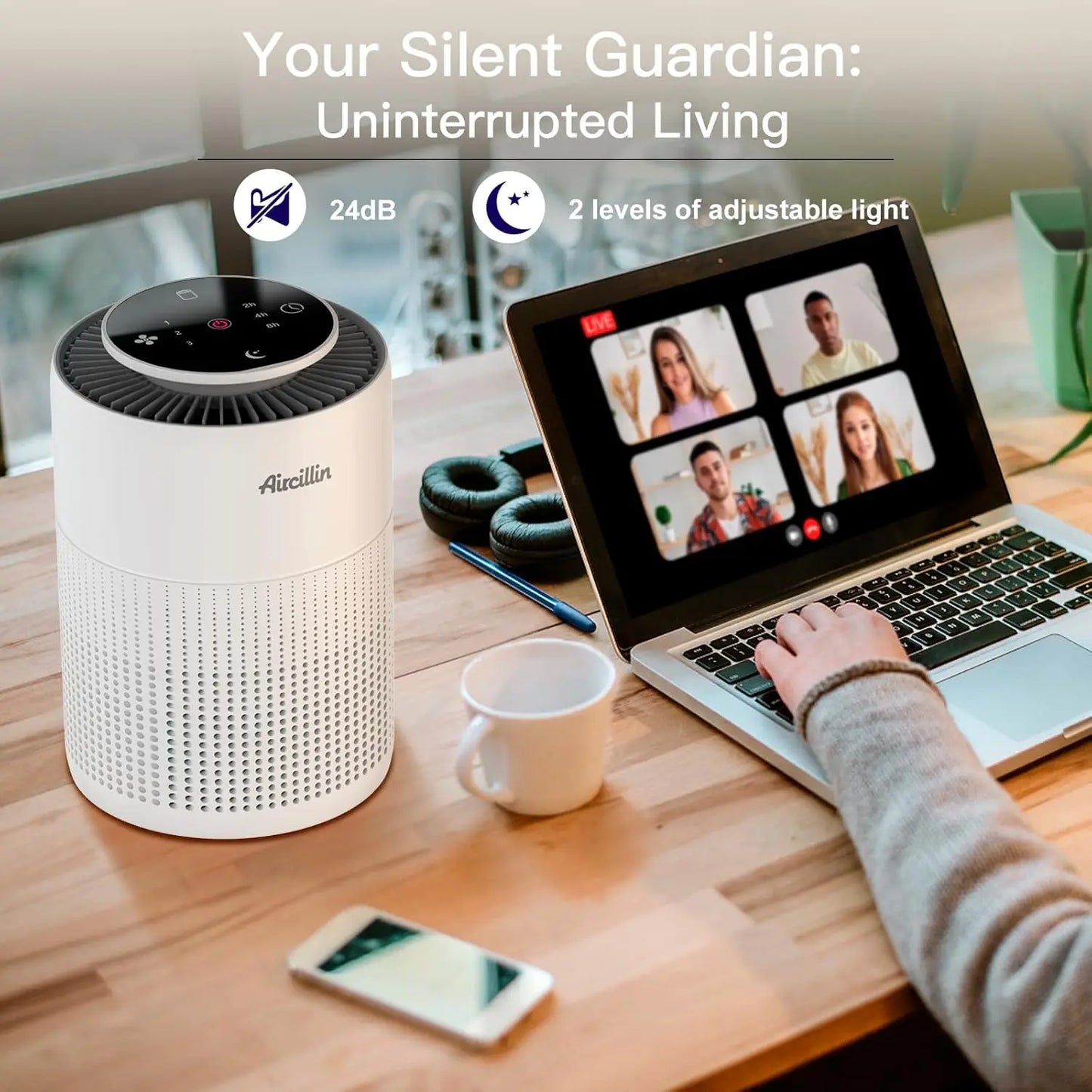 H13 True HEPA Air Purifier 2 Pack With Night Light