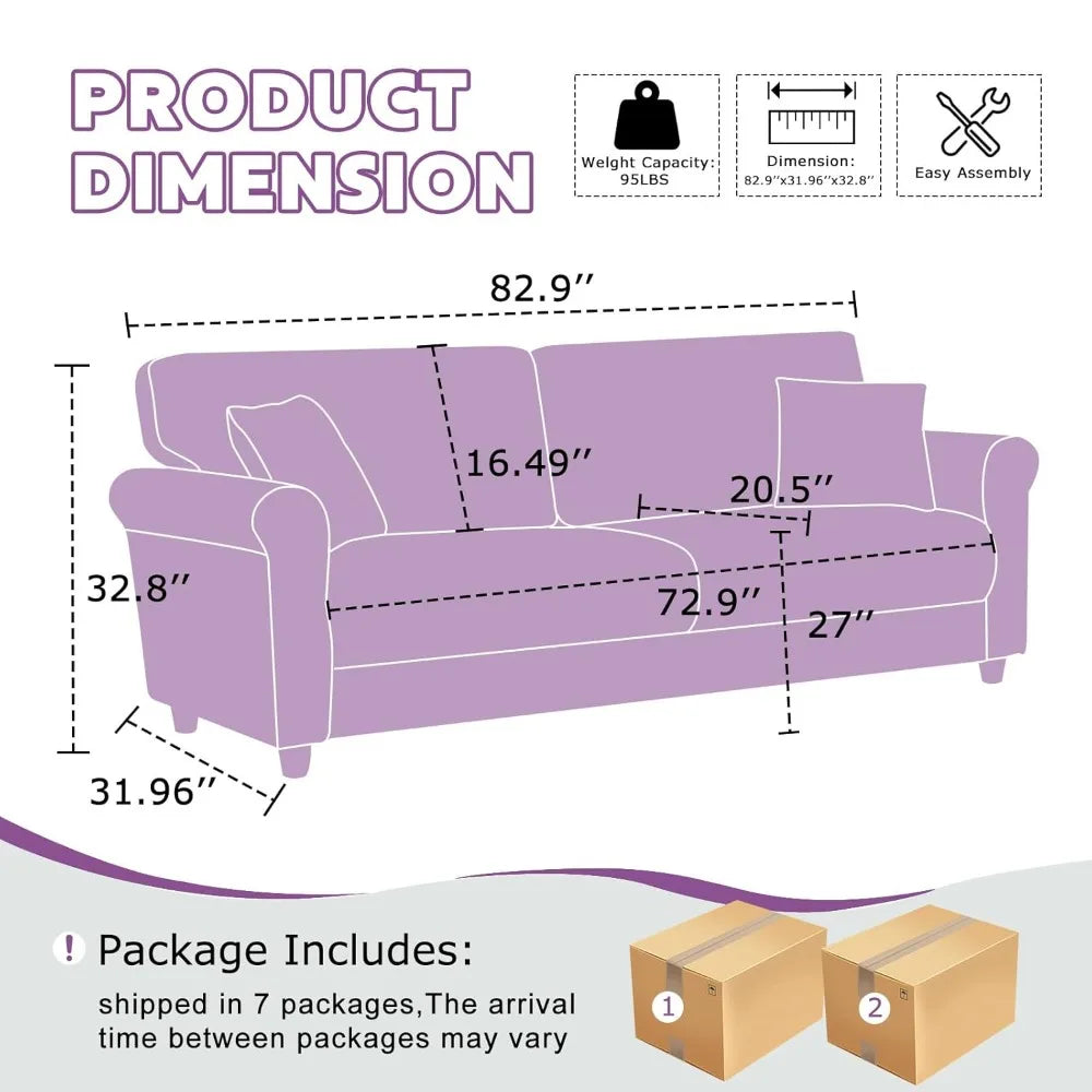 XIAOLANG Modern Velvet Loveseat Sofa for Living Room