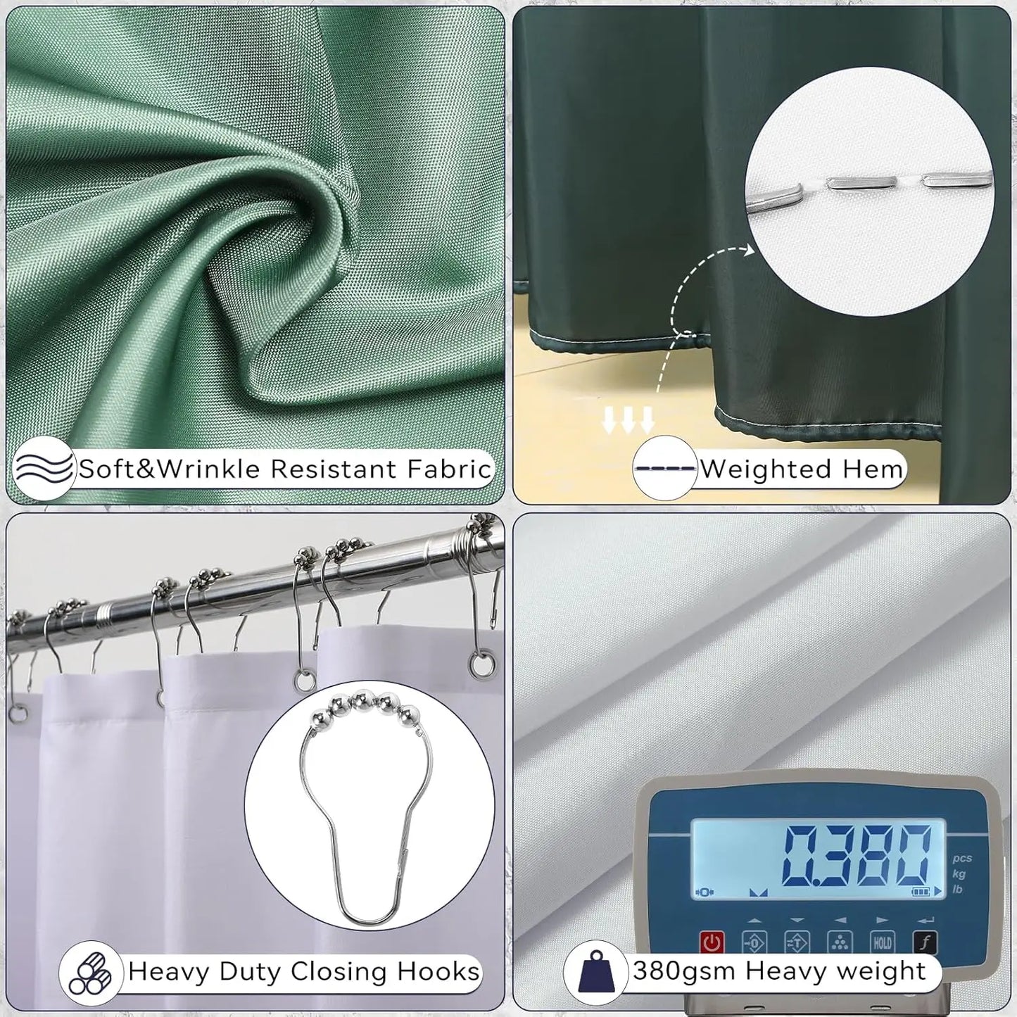 Ombre Bathroom Set 24-Piece With Shower Curtain And Accessories