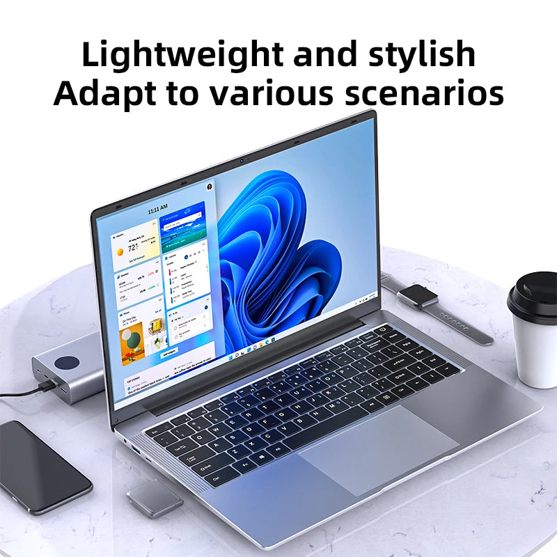 14.1" Windows 11 Pro Laptop | 12GB RAM | Full HD IPS Display | SSD Storage | Lightweight for Work, School & Travel