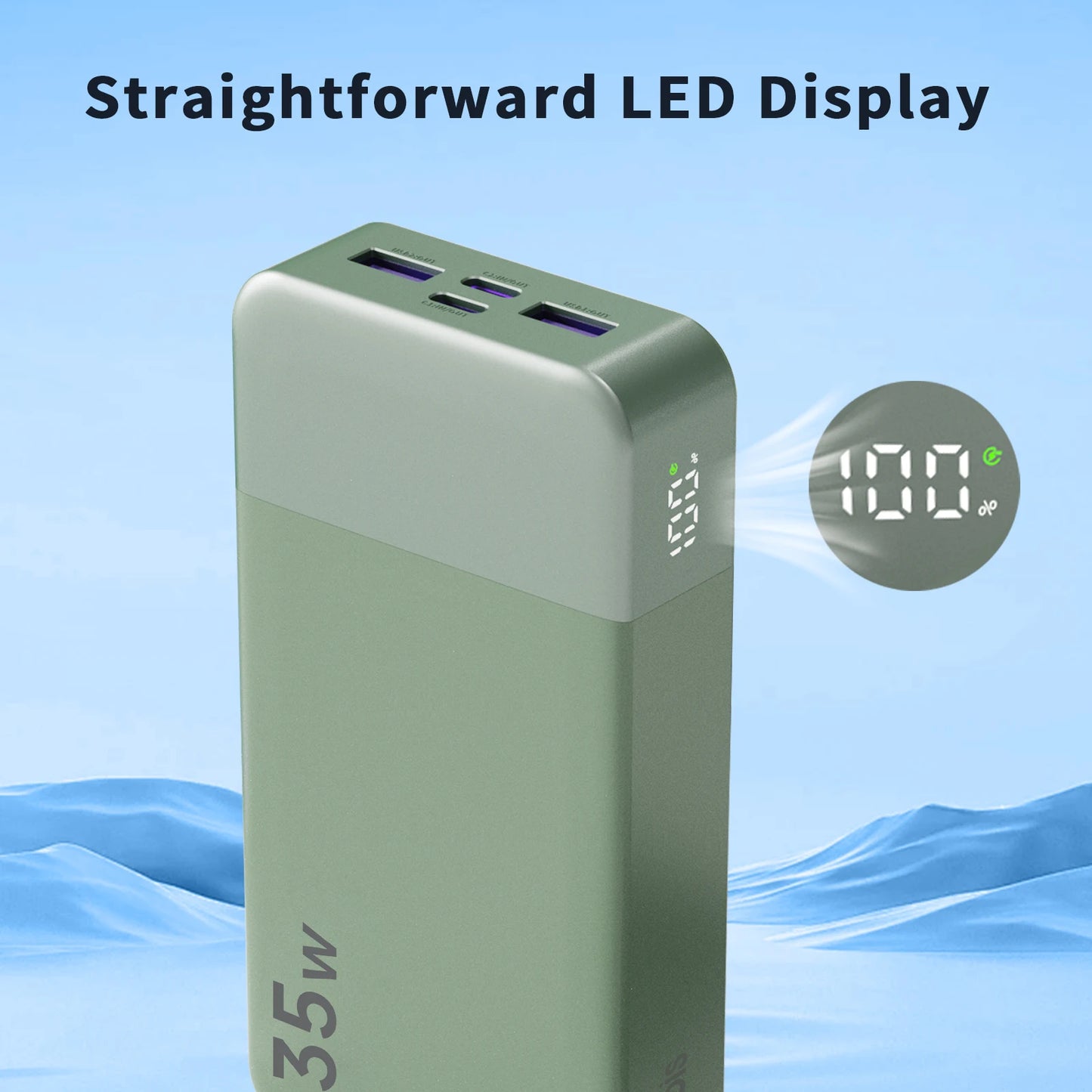 NOBIS Portable Charger, 20000mAh Power Bank, 35W Power Bank Fast Charging, Battery Pack with C to C Cable, Battery Bank