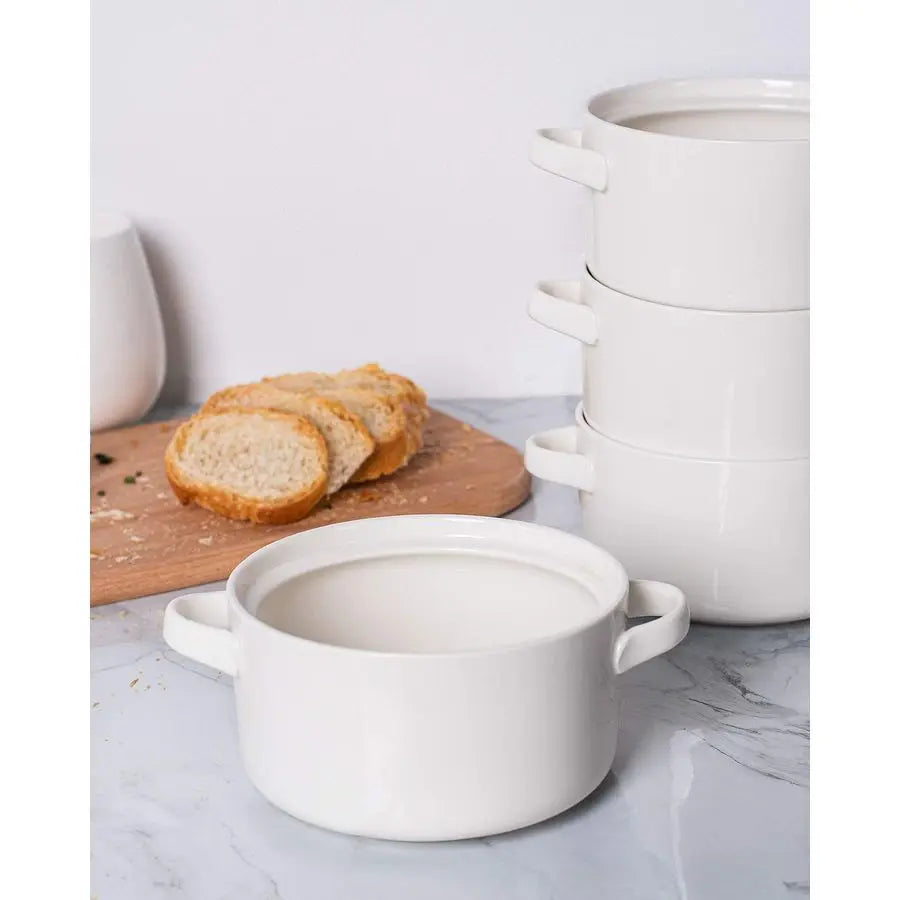Ceramic Soup Bowls With Handles Set 6 Pack Dishwasher Safe