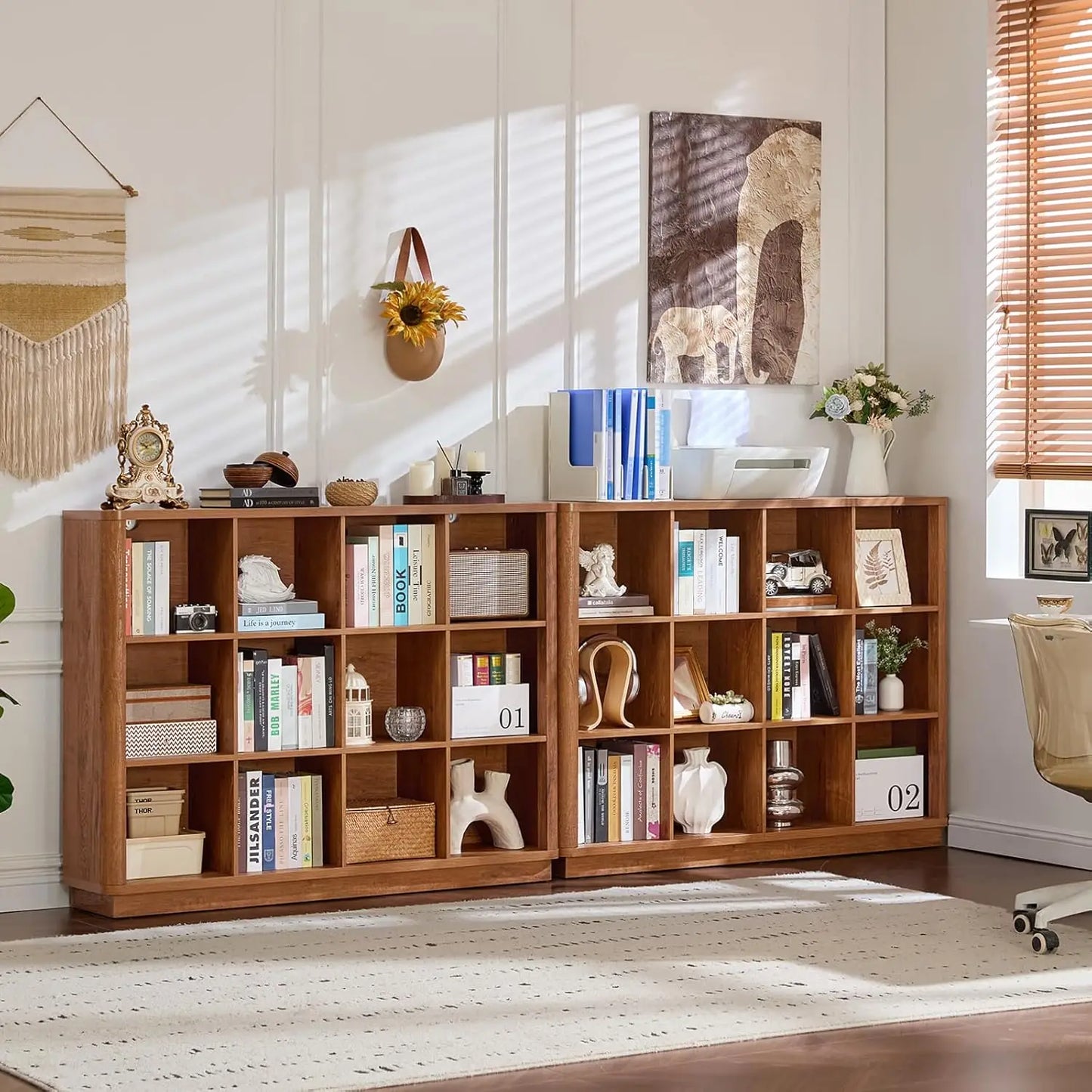 Guangbai 3-Tier Cubby Bookcase Floor Storage Organizer