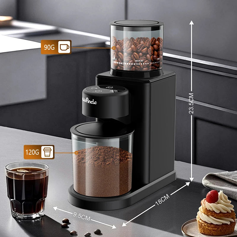 KIRAINAFLY Automatic Conical Burr Coffee Grinder Touchscreen