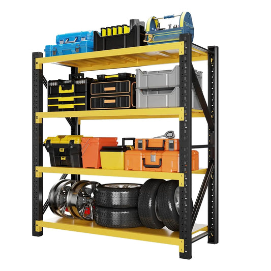 59" W Garage Shelving 3000LBS Garage Storage Shelves 4-Tier Metal Adjustable Shelf Unit Storage Rack for Basement, Customized