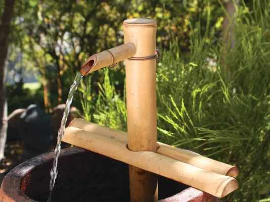 Bamboo Water Fountain Kit With Pump For Indoor Outdoor Zen