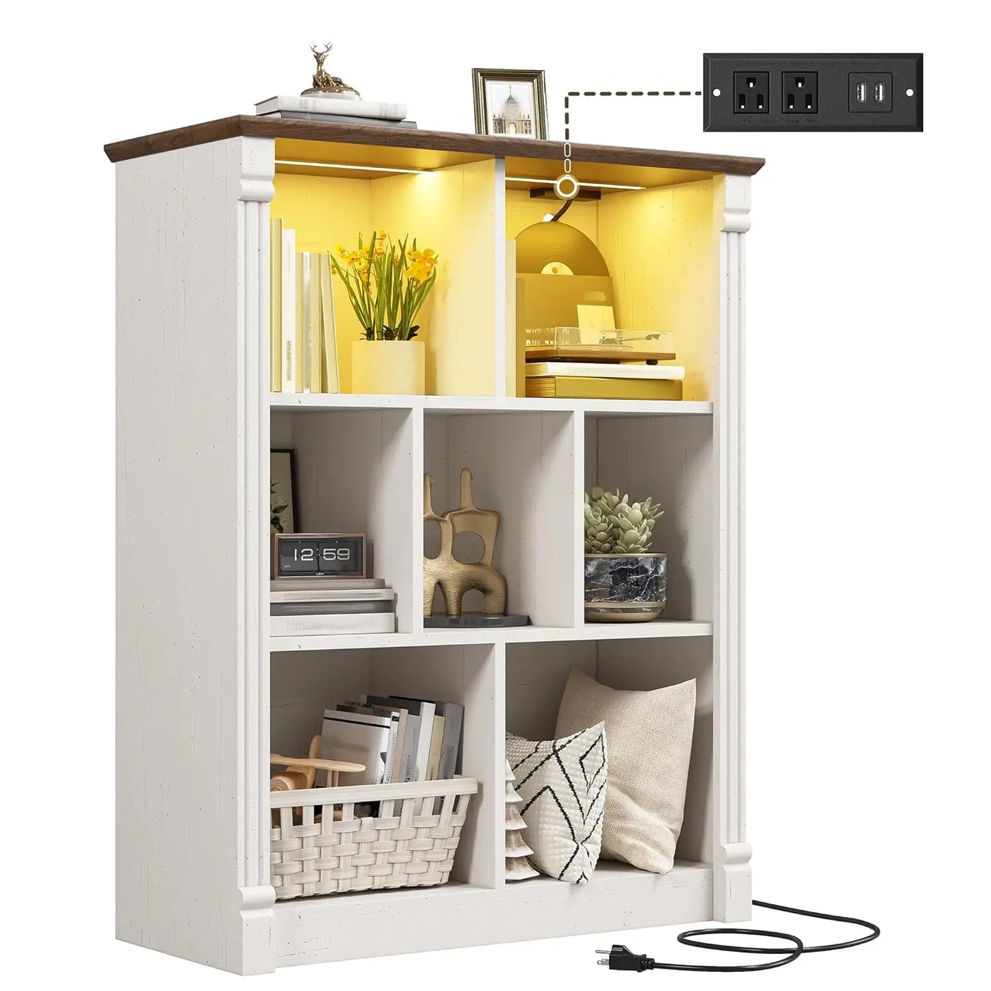 Guangbai 7 Cube Storage Organizer With LED Light And Charging