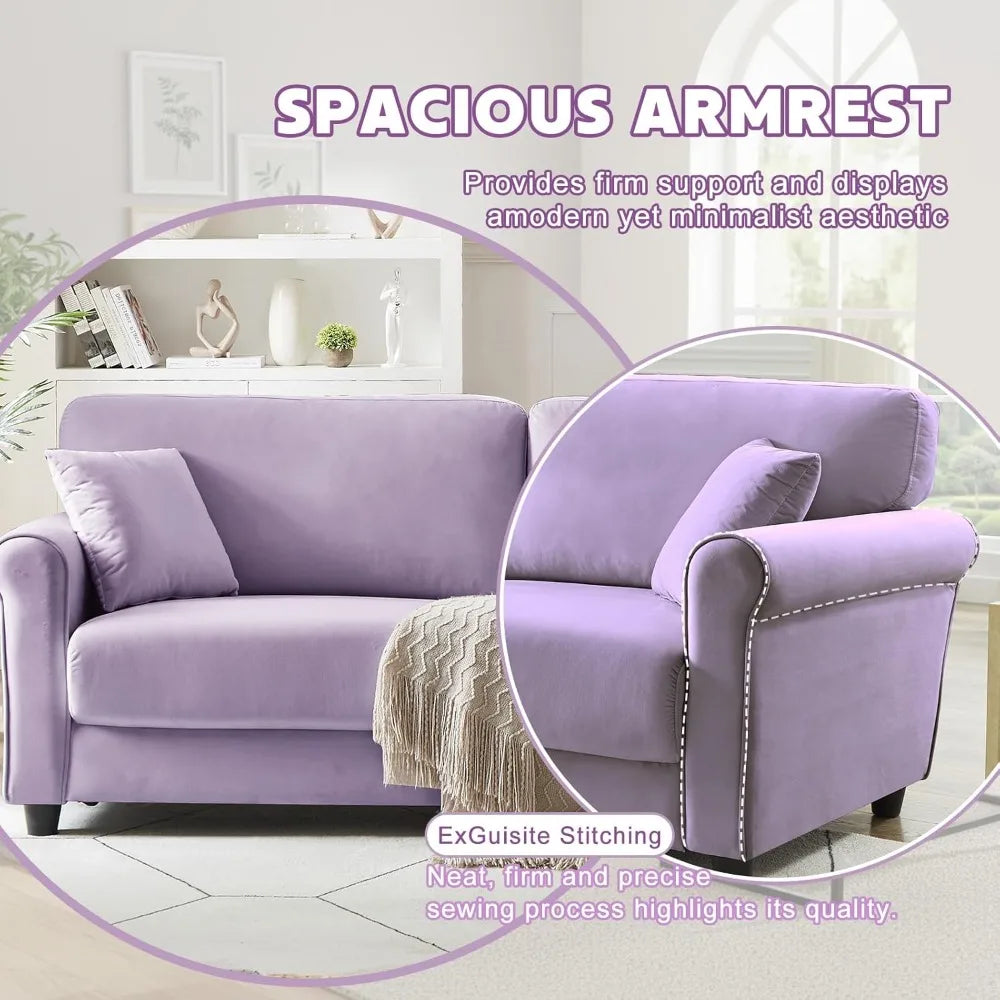 XIAOLANG Modern Velvet Loveseat Sofa for Living Room