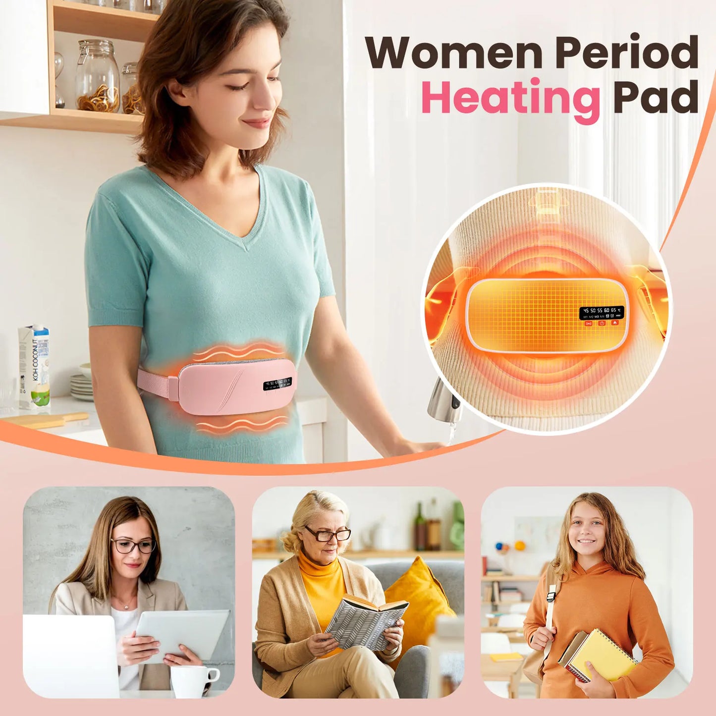 PASTSKY 5 Modes Electric Heating Waist Massage Belt