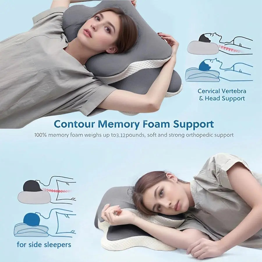 Cervical Memory Foam Pillow For Sleep Apnea And Neck Pain Relief