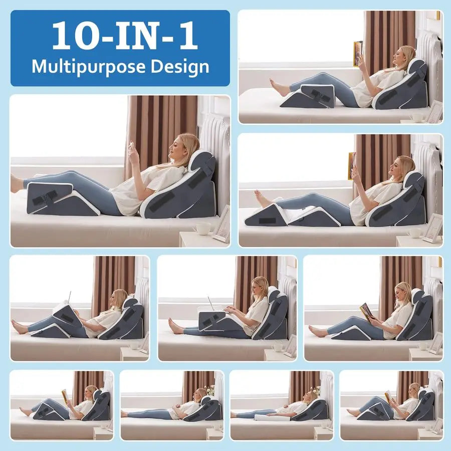 Wedge Pillow Set For Post Surgery And Acid Reflux Relief