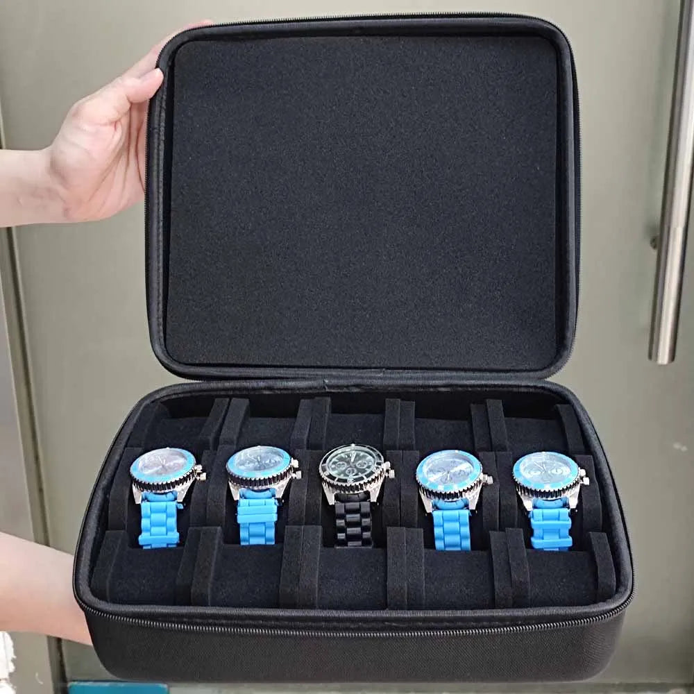 Portable Watch Box EVA Storage Case Organizer With Shockproof Canvas