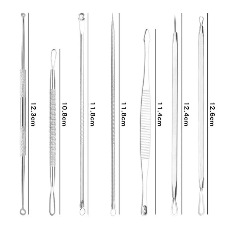 7pcs Acne Blackhead Remover Needles to Remove Blackheads Black Spot Extractor Stainless Steel Pimple Removal Skin Care Tools