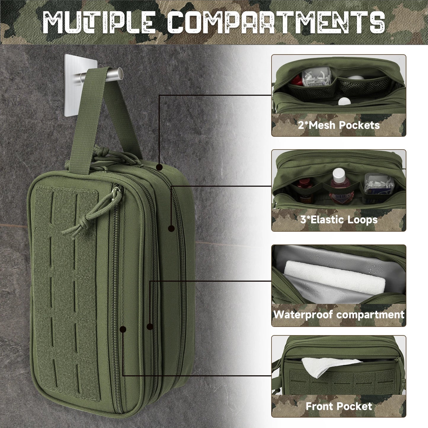 ReFire Gear Tactical Toiletry Bag With Molle Pouches
