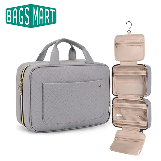 BAGSMART Waterproof Hanging Toiletry Bag For Travel Makeup Accessories Organizer