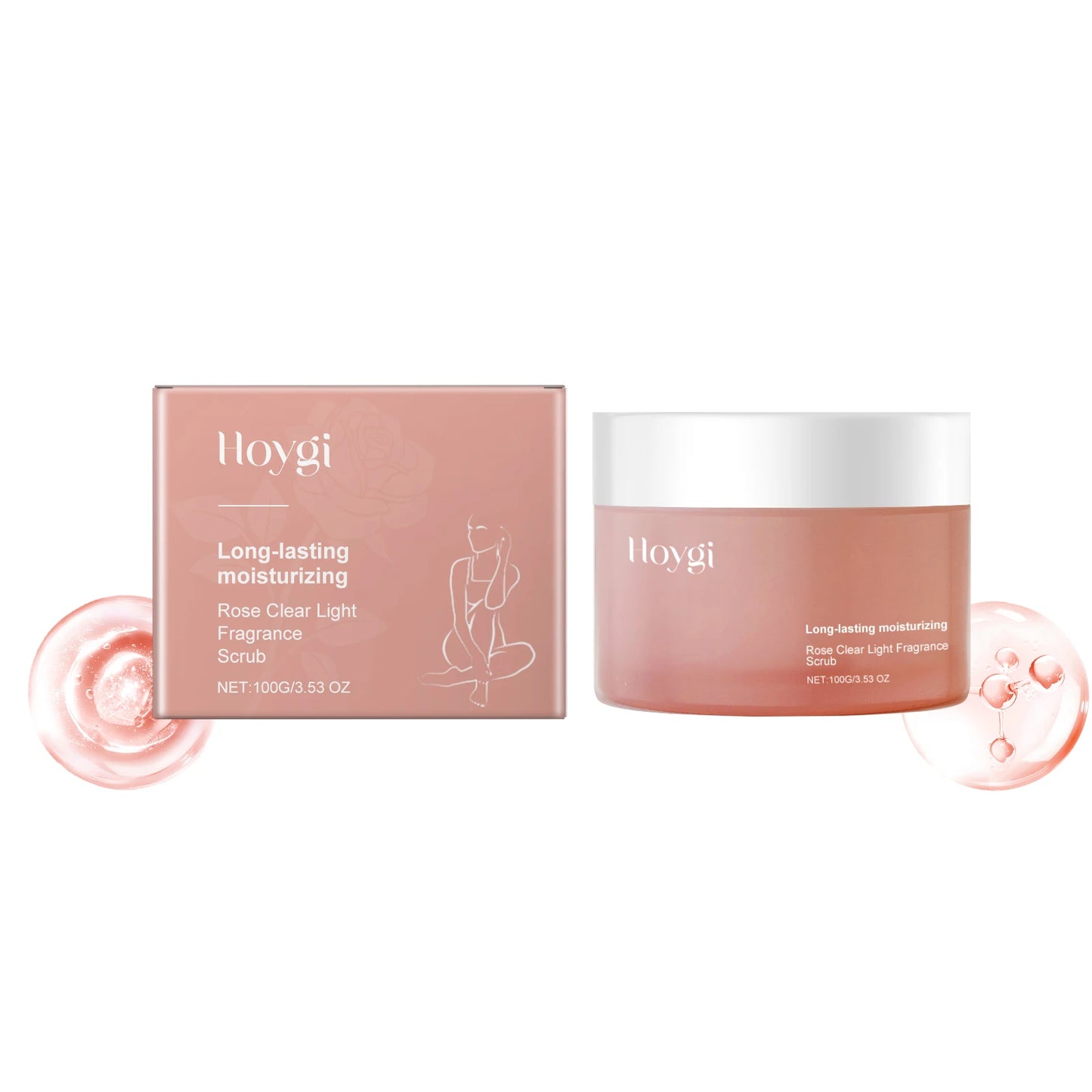 Rose/Tangerine/Cedarwood Body Scrub, Triple Scent Exfoliating & Moisturizing, Natural Skin Smoothing Polish