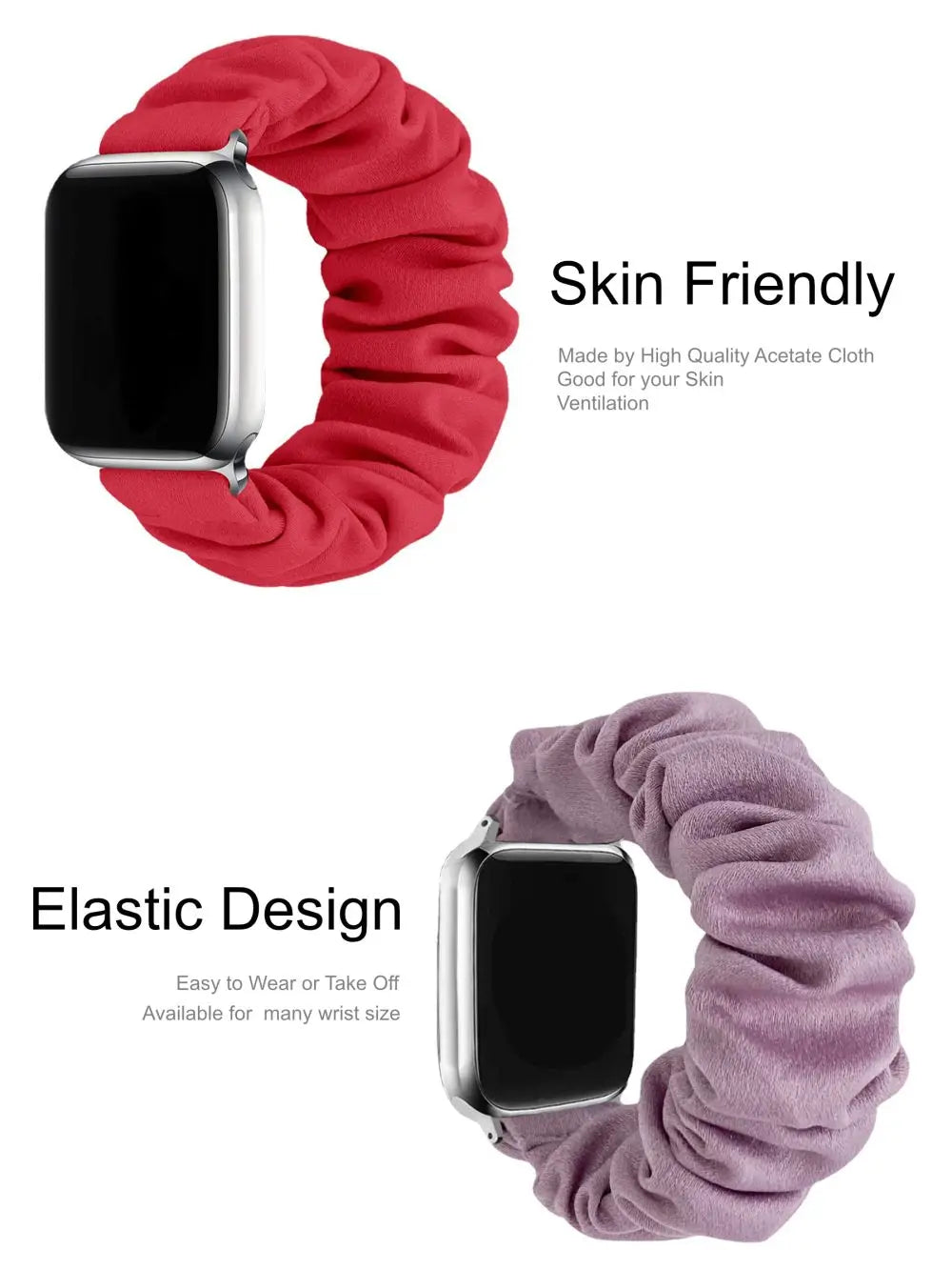 JBAILI Scrunchie Strap for Apple Watch Fabric Elastic