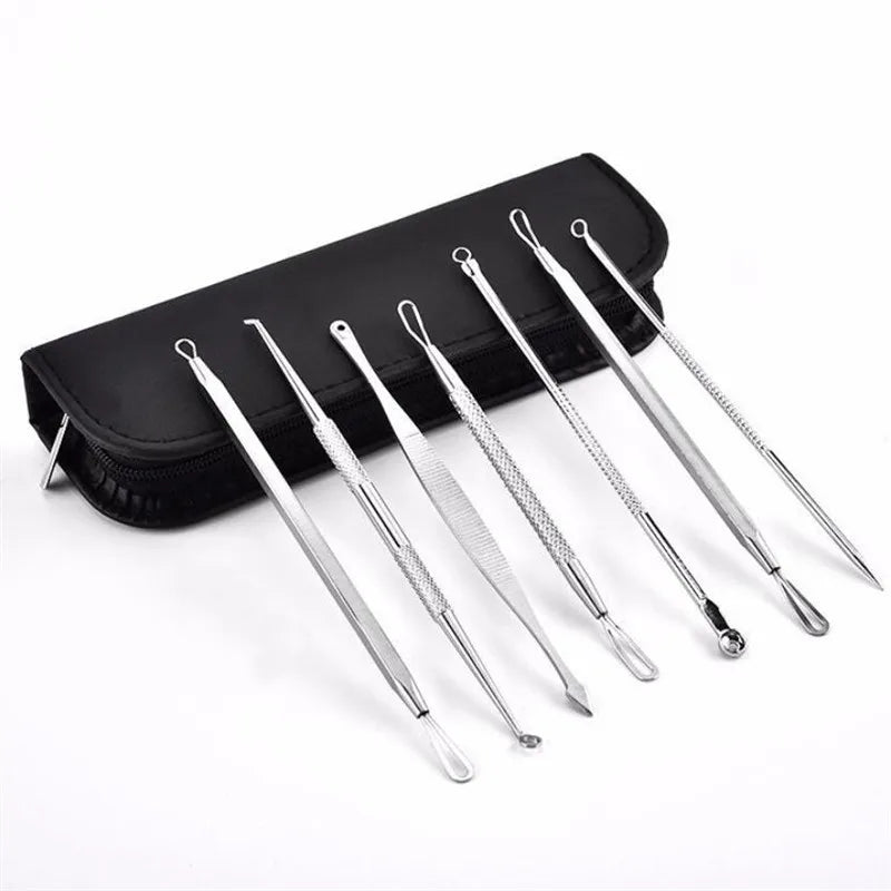 7pcs Acne Blackhead Remover Needles to Remove Blackheads Black Spot Extractor Stainless Steel Pimple Removal Skin Care Tools