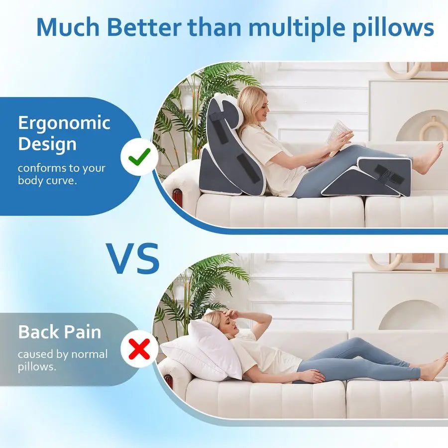Wedge Pillow Set For Post Surgery And Acid Reflux Relief