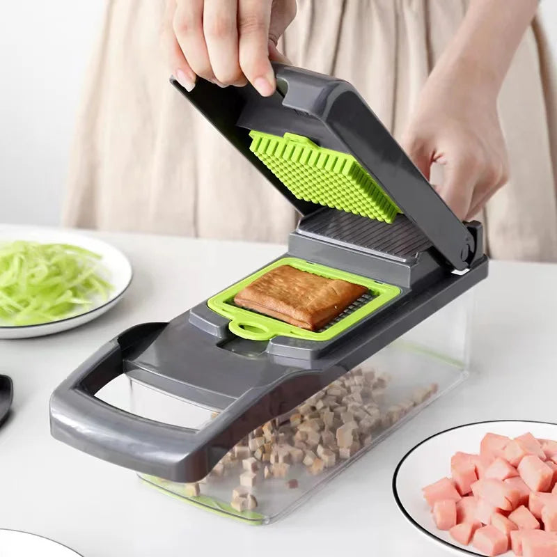Safe Mandoline Slicer Plus Adjustable Vegetable Chopper With Detachable Blades