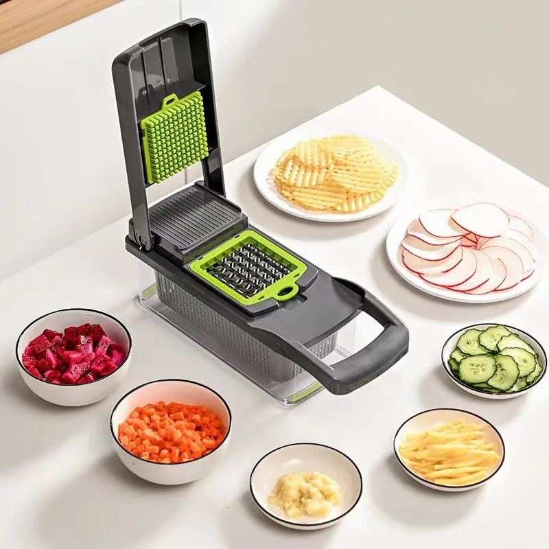 Safe Mandoline Slicer Plus Adjustable Vegetable Chopper With Detachable Blades