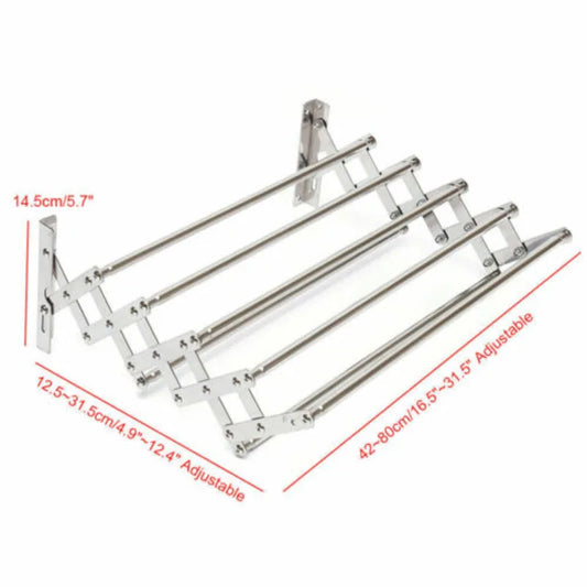 Wall Mounted Expandable Pants Hanger And Foldable Clothes Rack