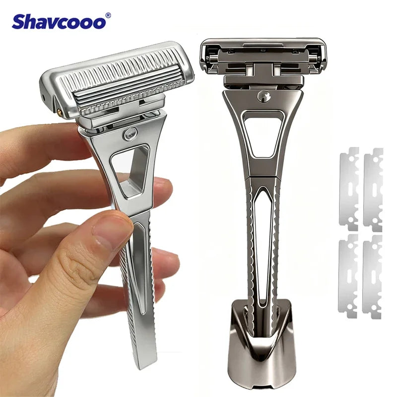 Shavcooo GP600 Glide 6.0 Pro Stainless Safety Razor Kit
