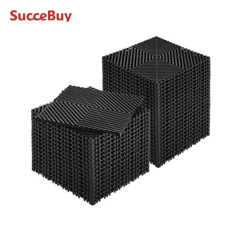 SucceBuy Interlocking Drainage Mat Non Slip PP Floor Tile Shower Mat