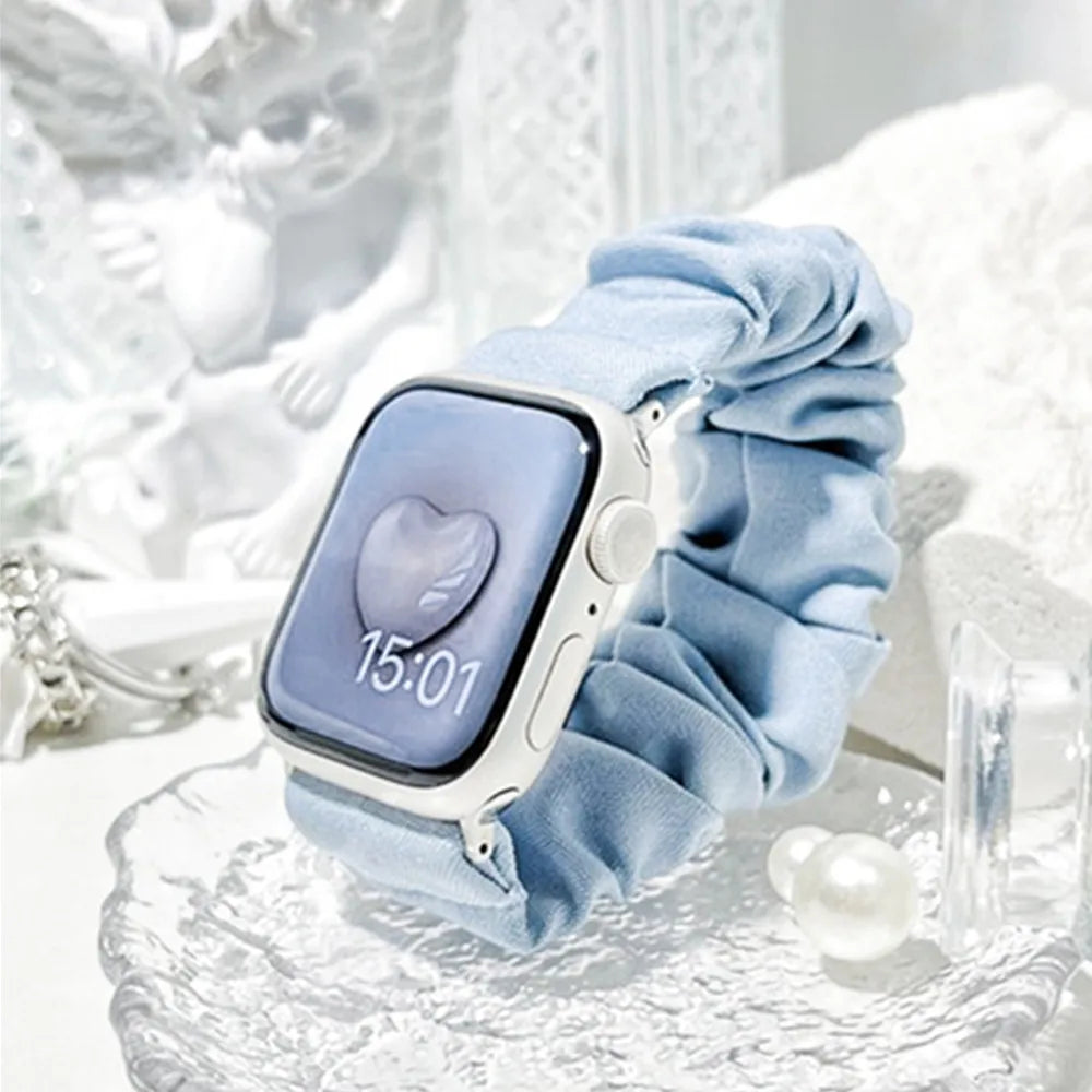 JBAILI Scrunchie Strap for Apple Watch Fabric Elastic