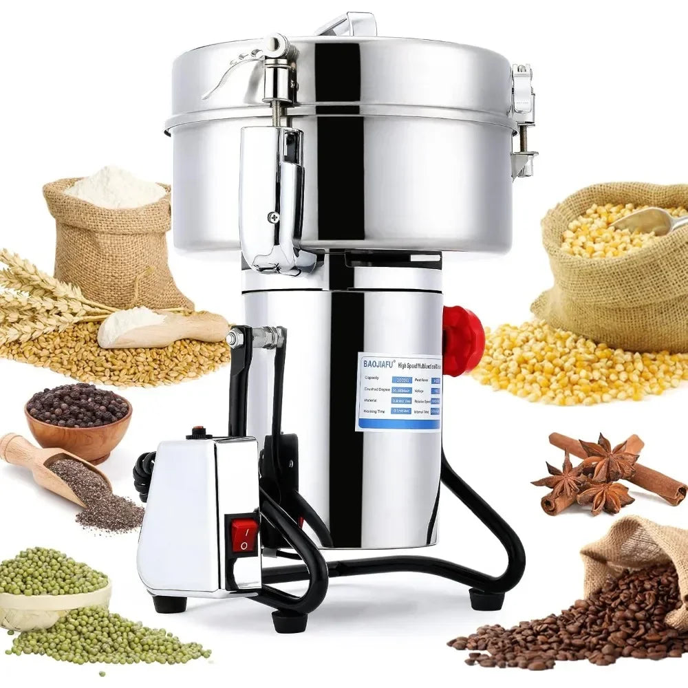 Electric Grain Mill Grinder 3000G 4000W Stainless Steel 304 Superfine
