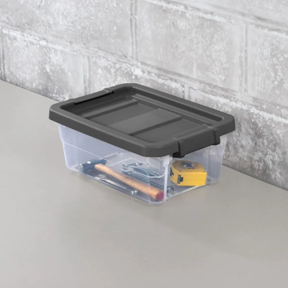 Sterilite Clear Stackable Plastic Storage Bins With Latching Lids