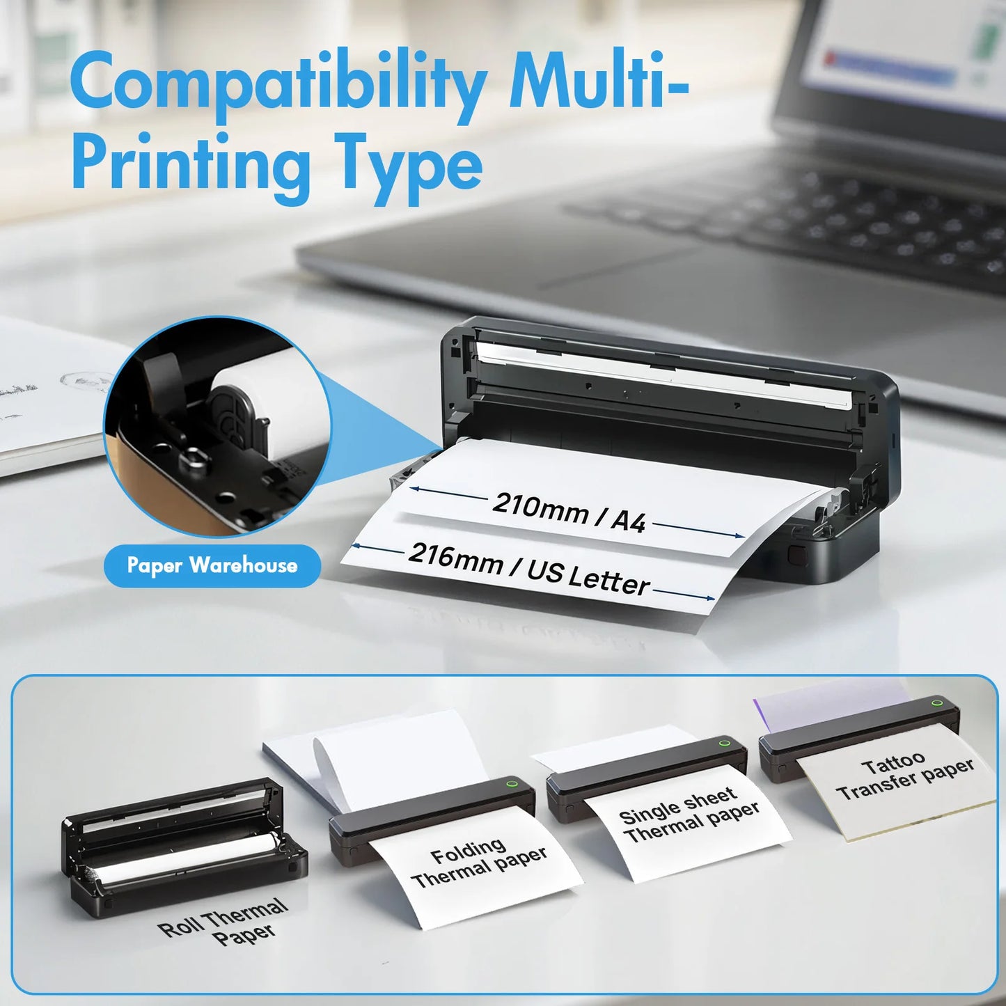 TakeYou Portable Wireless Inkless Thermal Label Printer For Labels