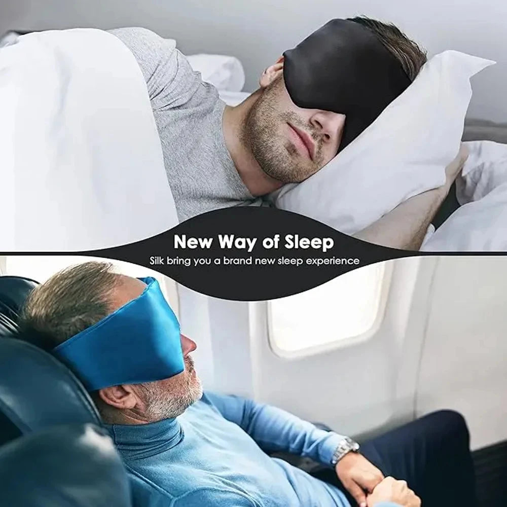 Mulberry Silk Sleep Mask With Adjustable Headband For Travel