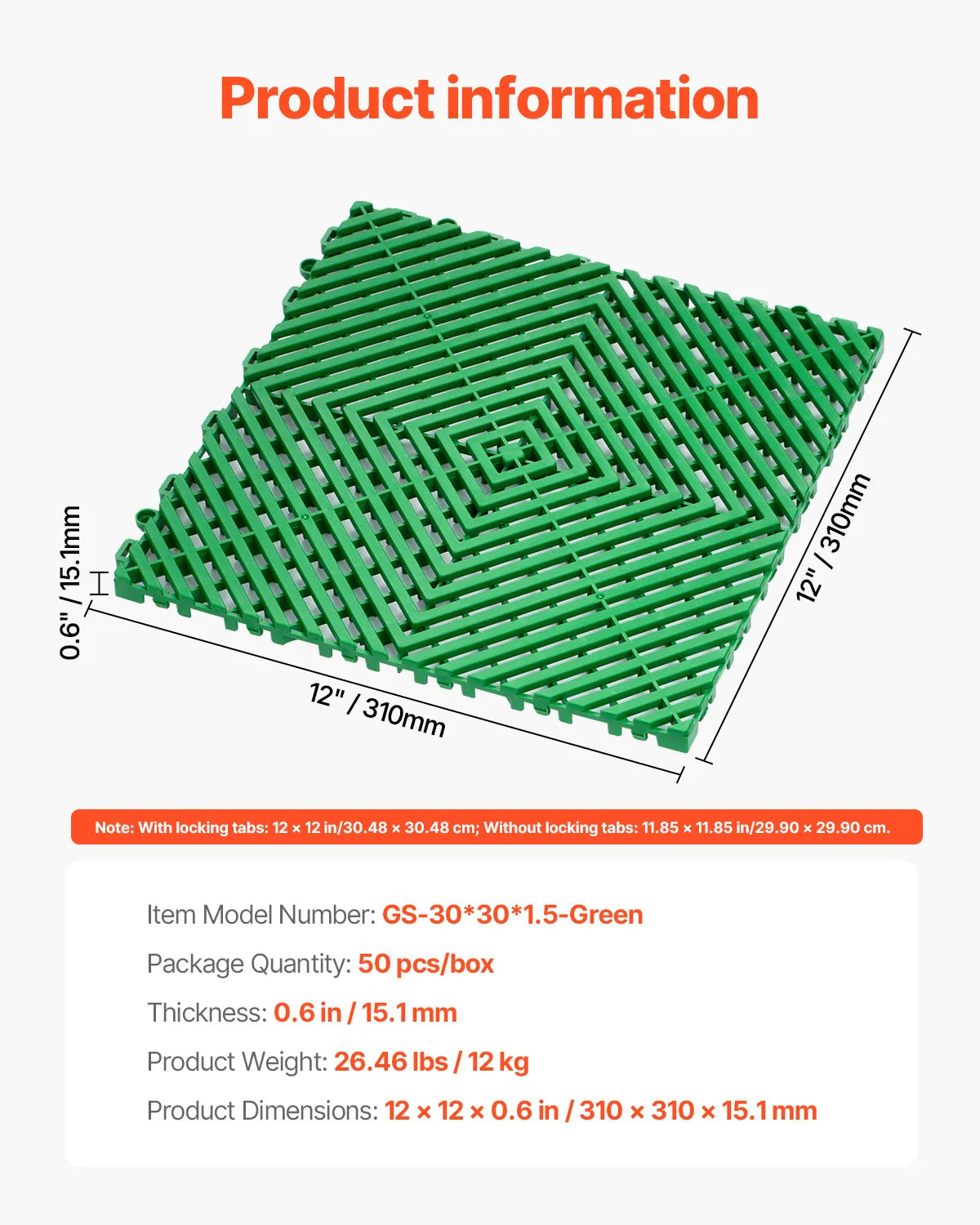 SucceBuy Interlocking Drainage Mat Non Slip PP Floor Tile Shower Mat