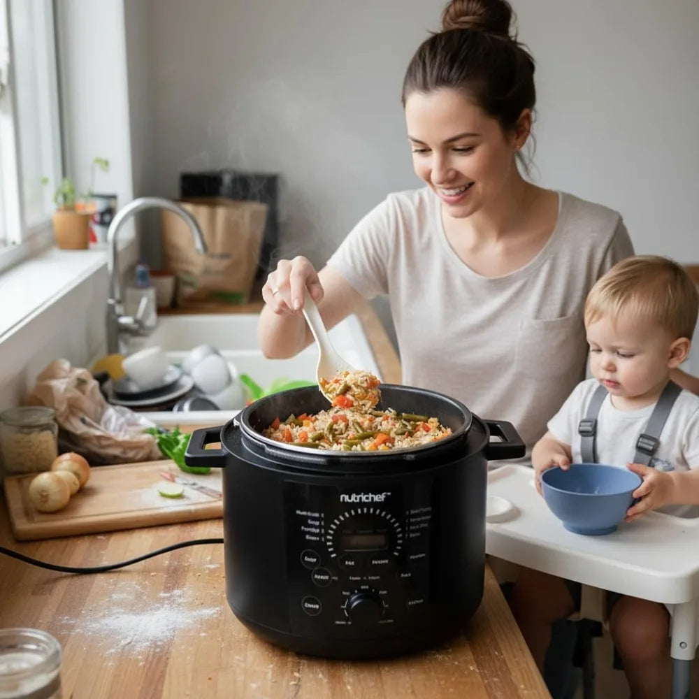 Electric Pressure Cooker With 9 Functions And Digital Timer