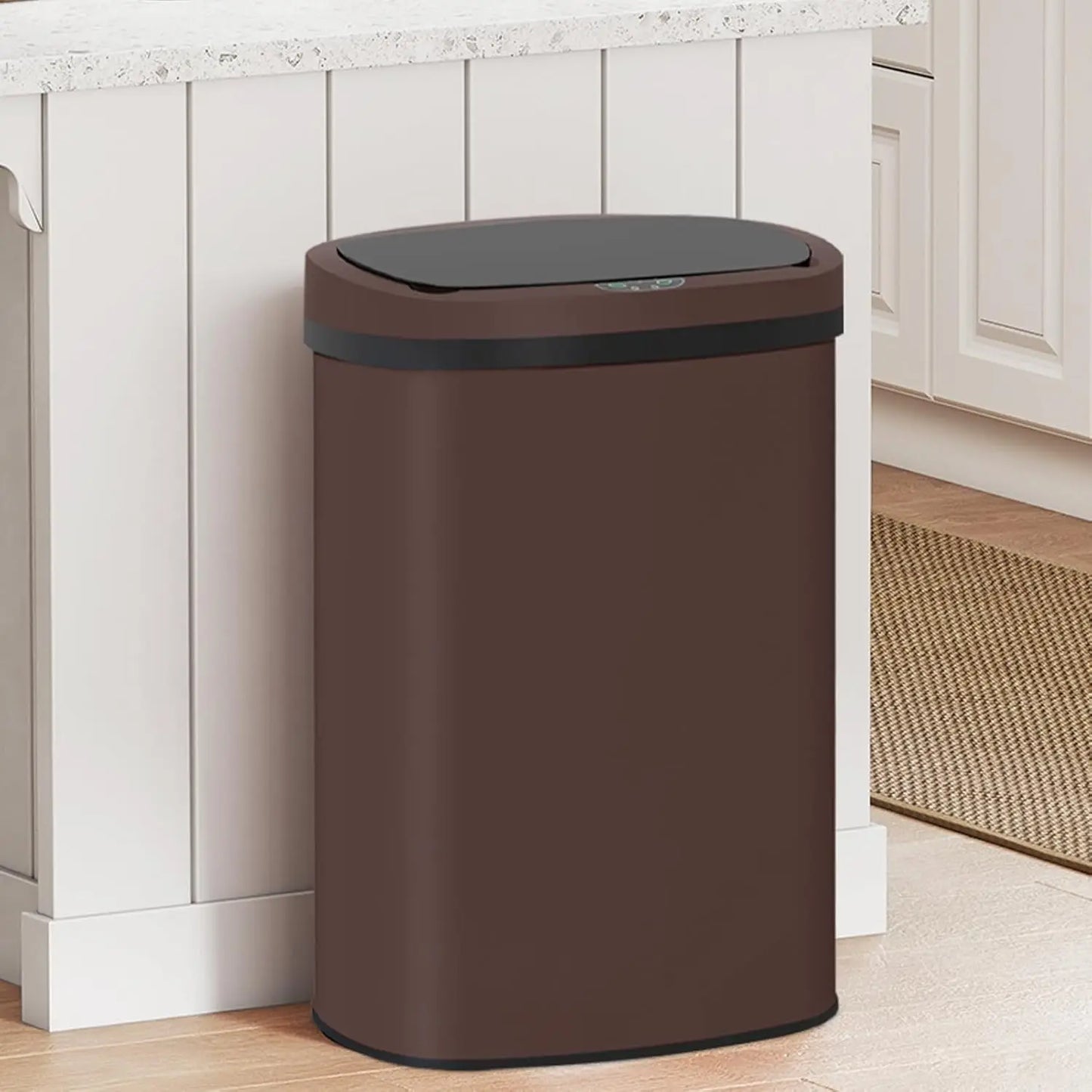 Stainless Steel Touchless Trash Can With Motion Sensor