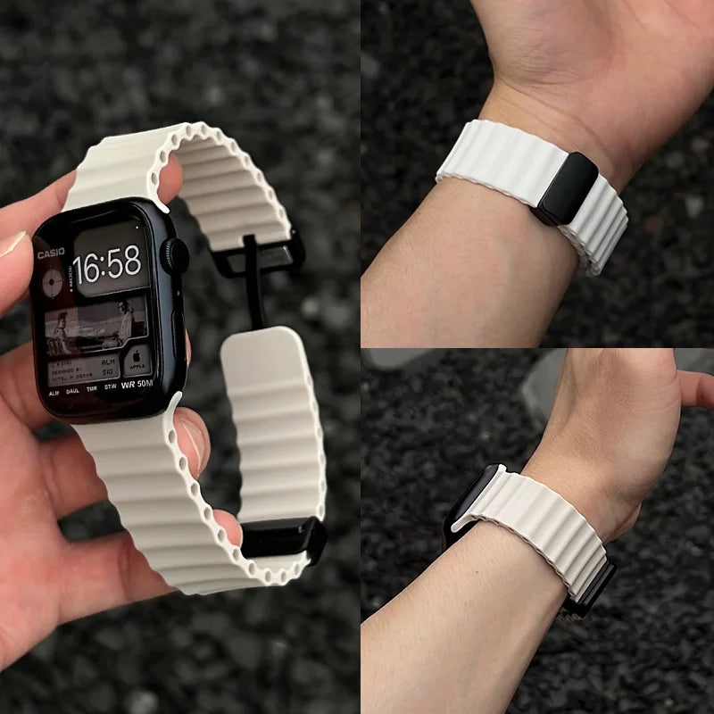 Silicone Magnetic Sport Band for Watch Series 9 8 7