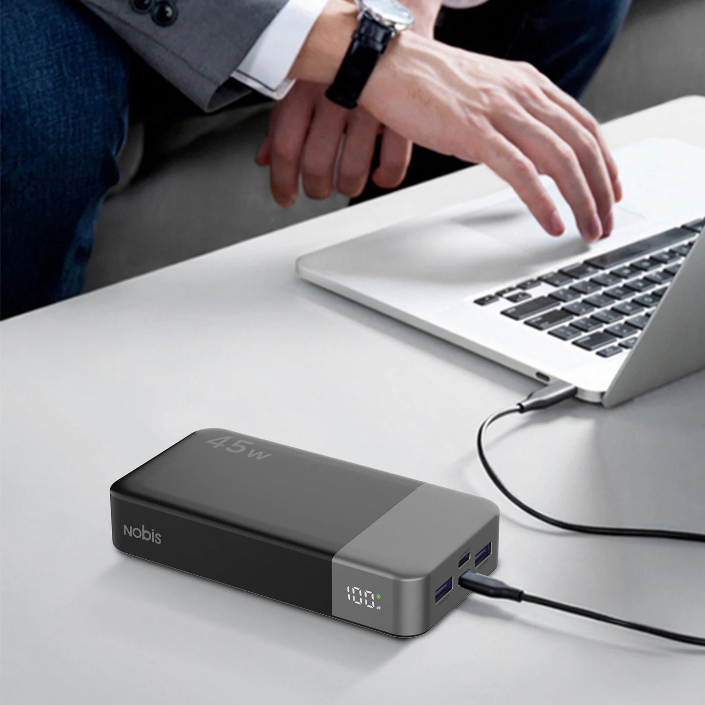 NOBIS 20000mah Power Bank 45W Fast Charging Portable Charger External Battery Pack with LED Display for iPhone Android Laptop