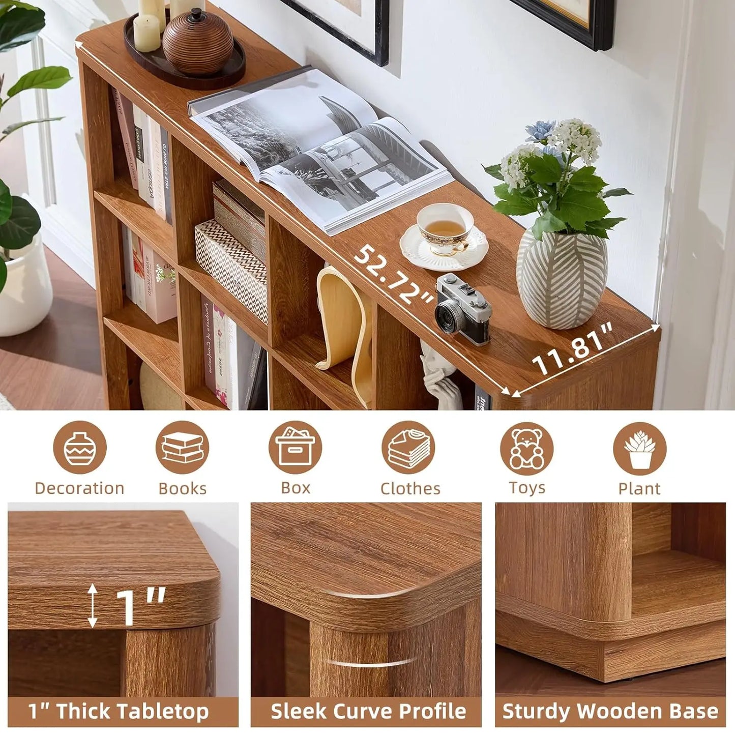 Guangbai 3-Tier Cubby Bookcase Floor Storage Organizer