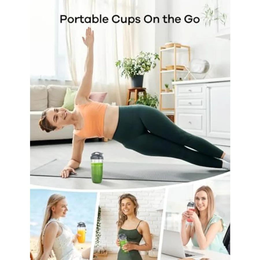 Portable Personal Blender Set For Shakes And Smoothies With 3 Cups