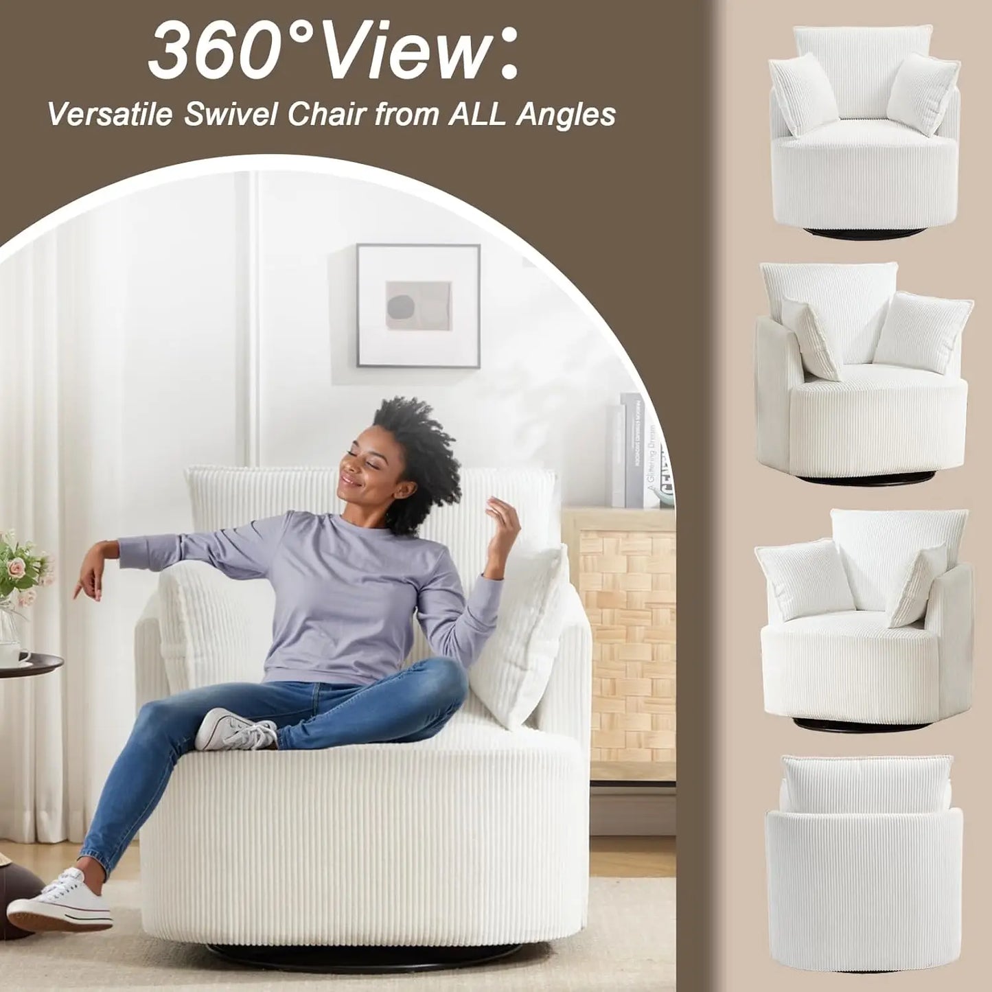 Swivel accent chair,Swivel barrel chair,Reclining armchairs for bedrooms Swivel chair,Upholstered Living Room Chair, Customized